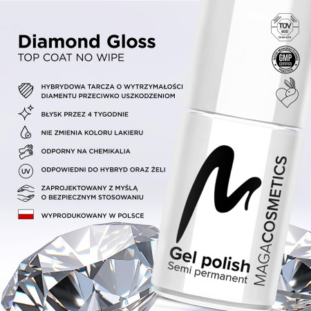 ΜΑΝΟ ΗΜΙΜΟΝΙΜΟ TOP COAT DIAMOND GLOSS MAGA 6ML