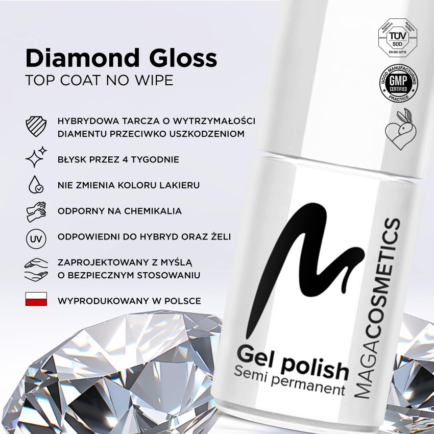 ΜΑΝΟ ΗΜΙΜΟΝΙΜΟ TOP COAT DIAMOND GLOSS MAGA 6ML